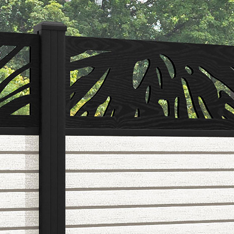 Hudson Poppy Fence Panel - Light Stone - with our aluminium posts