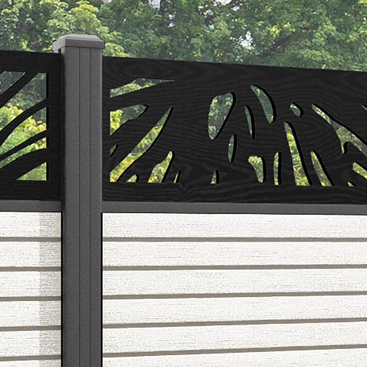 Hudson Poppy Fence Panel - Light Stone - with our aluminium posts