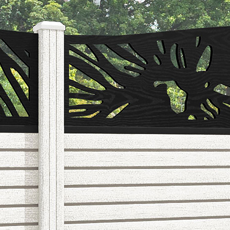 Hudson Poppy Curved Top Fence Panel - Light Stone - with our composite posts