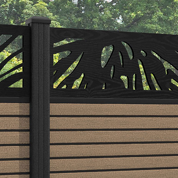 Hudson Poppy Fence Panel - Teak - with our composite posts