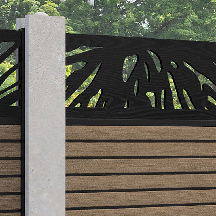 Hudson Poppy Fence Panel - Teak - for existing concrete posts