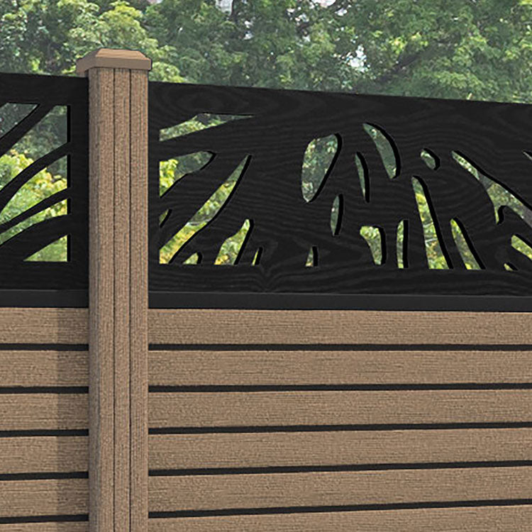 Hudson Poppy Fence Panel - Teak - with our composite posts