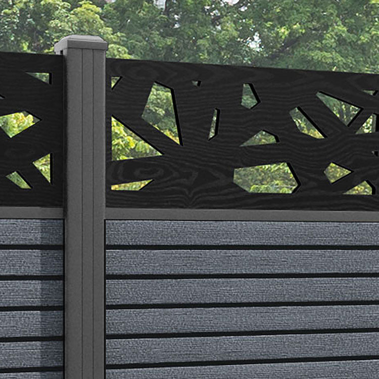 Hudson Prism Fence Panel - Anthracite - with our aluminium posts