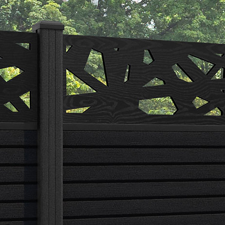 Hudson Prism Fence Panel - Black - with our composite posts