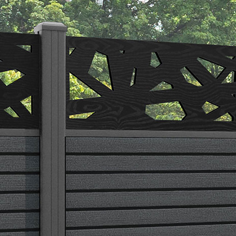 Hudson Prism Fence Panel - Dark Grey - with our aluminium posts