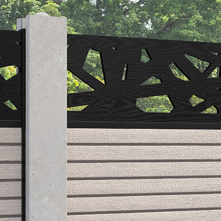 Hudson Prism Fence Panel - Mid Stone - for existing concrete posts