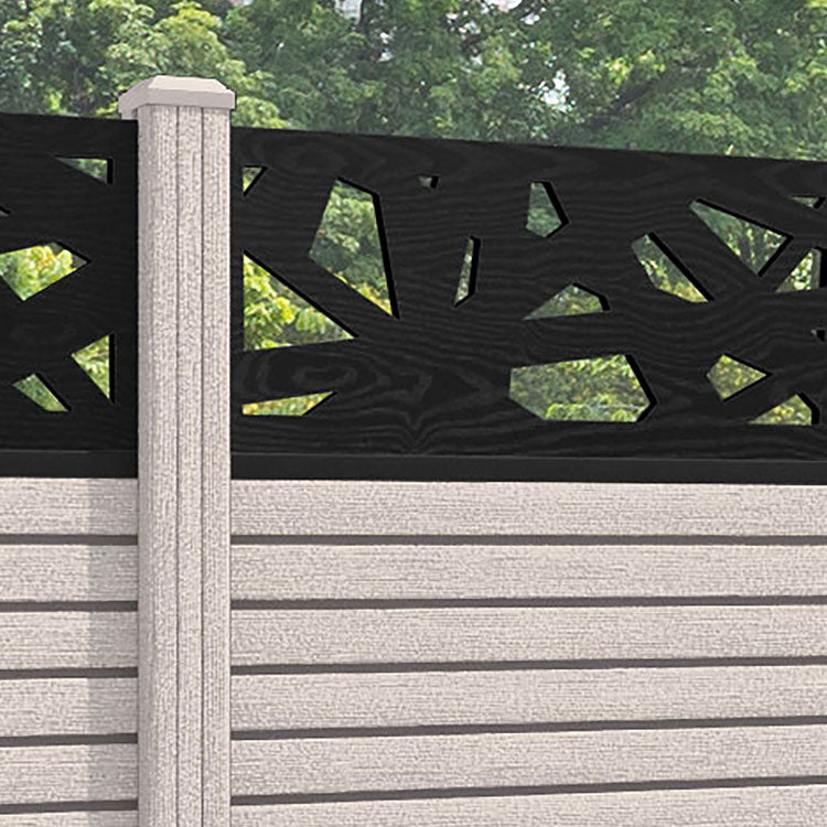 Hudson Prism Fence Panel - Mid Stone - with our composite posts