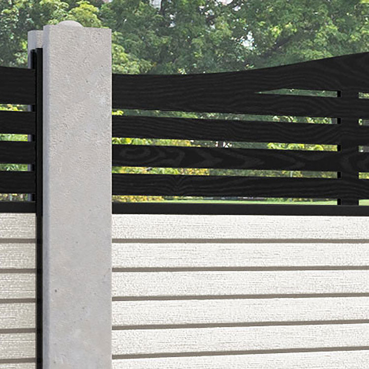 Hudson Aspen Curved Top Fence Panel - Light Stone - for existing concrete posts