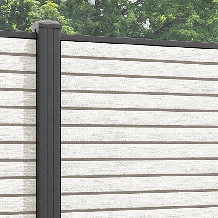 Hudson Fence Panel - Light stone - with our aluminium posts