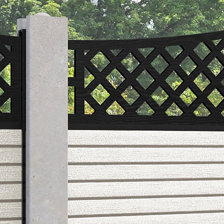 Hudson Oxford Curved Top Fence Panel - Light Stone - for existing concrete posts