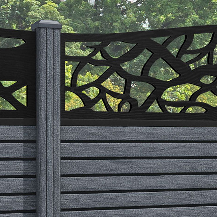 Hudson Twilight Curved Top Fence Panel - Anthracite - with our composite posts