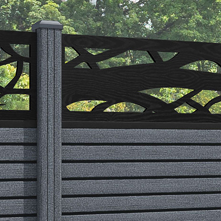 Hudson Twilight Fence Panel - Anthracite - with our composite posts