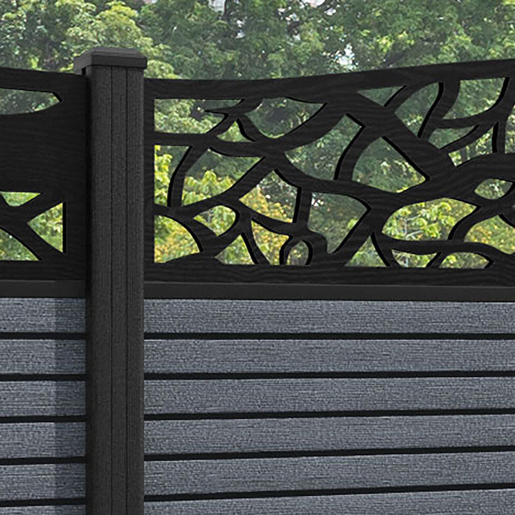 Hudson Twilight Curved Top Fence Panel - Anthracite - with our composite posts