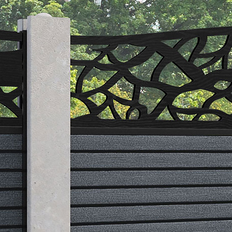 Hudson Twilight Curved Top Fence Panel - Anthracite - for existing concrete posts