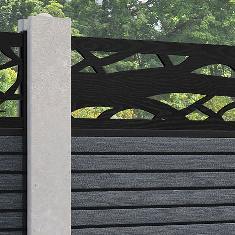 Hudson Twilight Fence Panel - Anthracite - for existing concrete posts