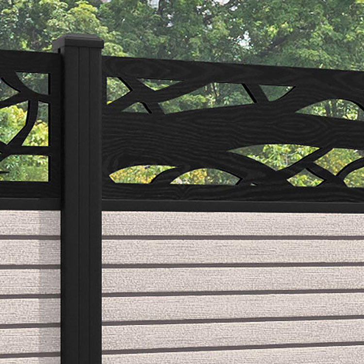 Hudson Twilight Fence Panel - Mid Stone - with our aluminium posts