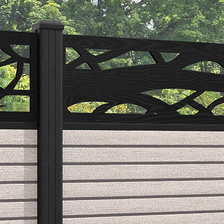 Hudson Twilight Fence Panel - Mid Stone - with our composite posts