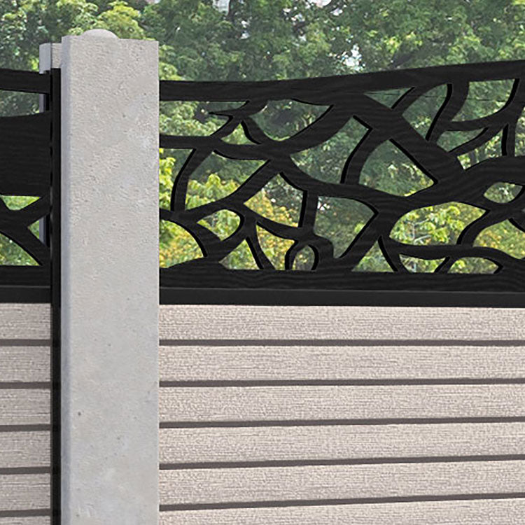 Hudson Twilight Curved Top Fence Panel - Mid Stone - for existing concrete posts