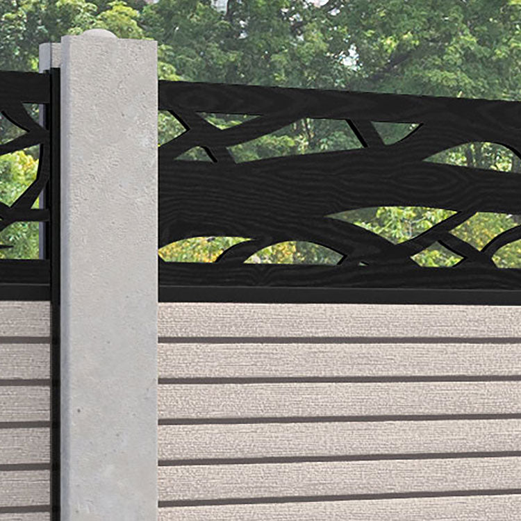 Hudson Twilight Fence Panel - Mid Stone - for existing concrete posts