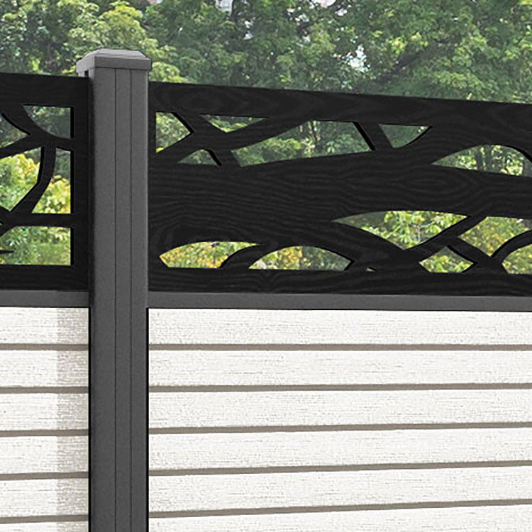 Hudson Twilight Fence Panel - Light Stone - with our aluminium posts