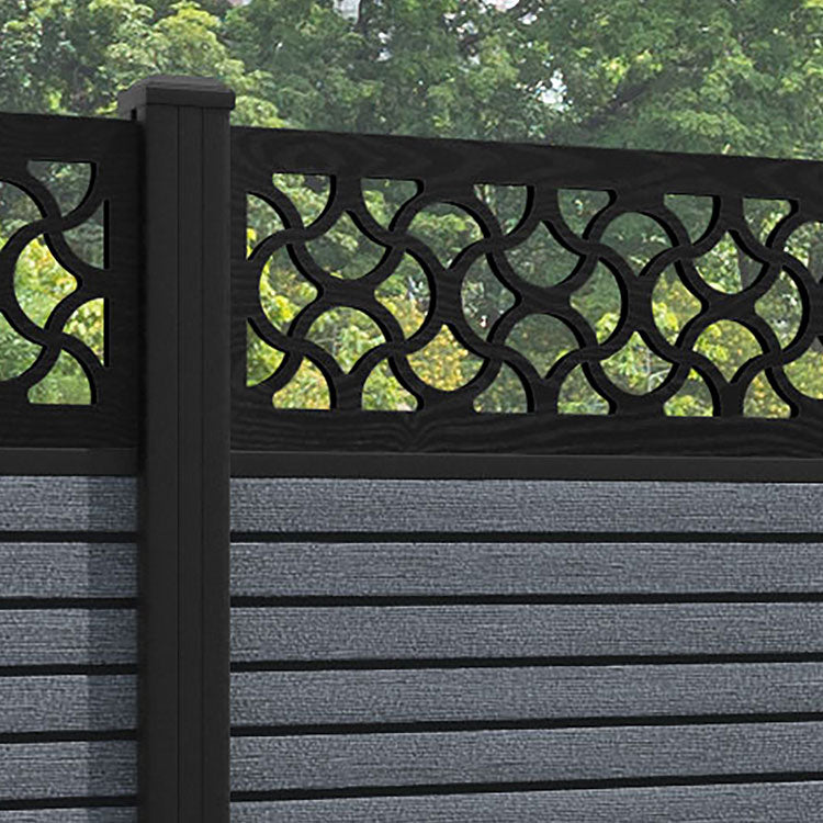Hudson Vida Fence Panel - Anthracite - with our aluminium posts