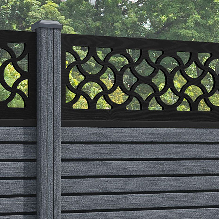 Hudson Vida Fence Panel - Anthracite - with our composite posts