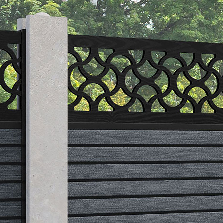 Hudson Vida Fence Panel - Anthracite - for existing concrete posts