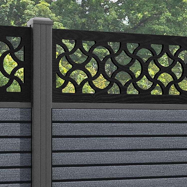 Hudson Vida Fence Panel - Anthracite - with our aluminium posts