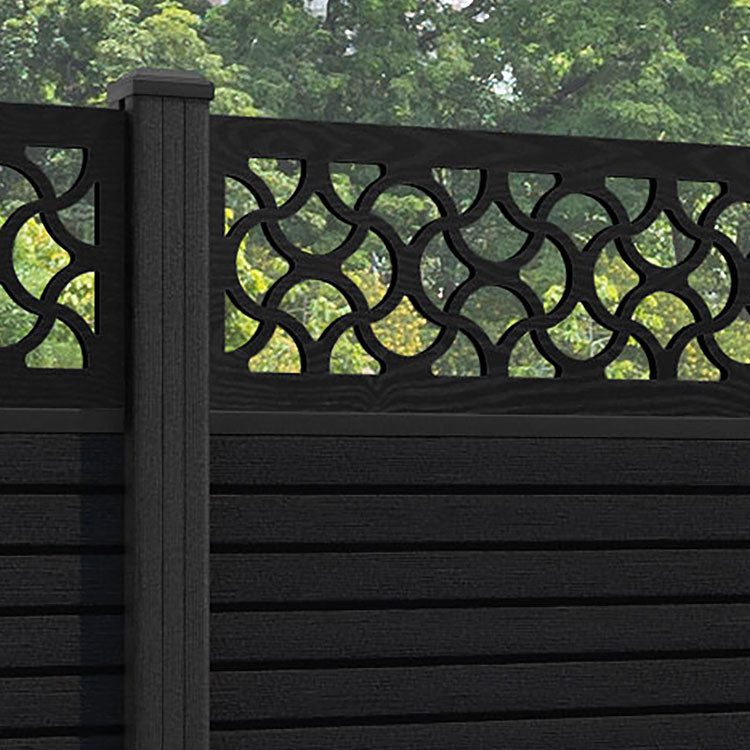 Hudson Vida Fence Panel - Black - with our composite posts