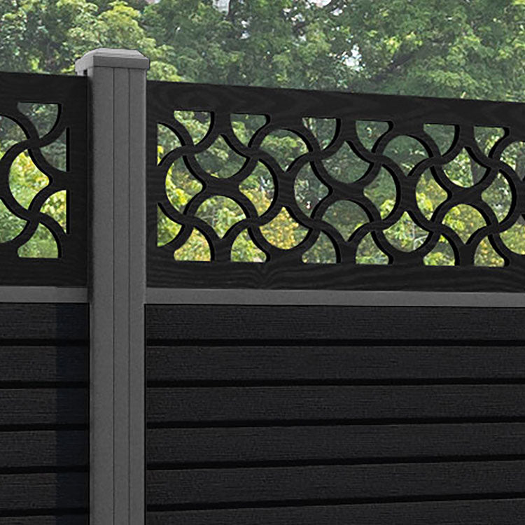 Hudson Vida Fence Panel - Black - with our aluminium posts