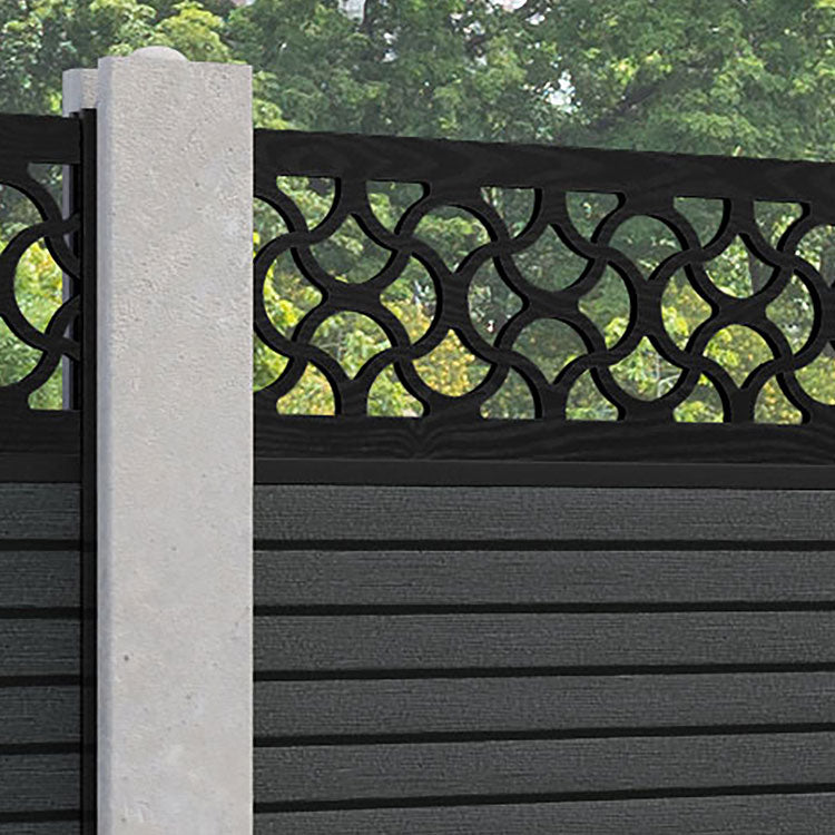 Hudson Vida Fence Panel - Dark Grey - for existing concrete posts