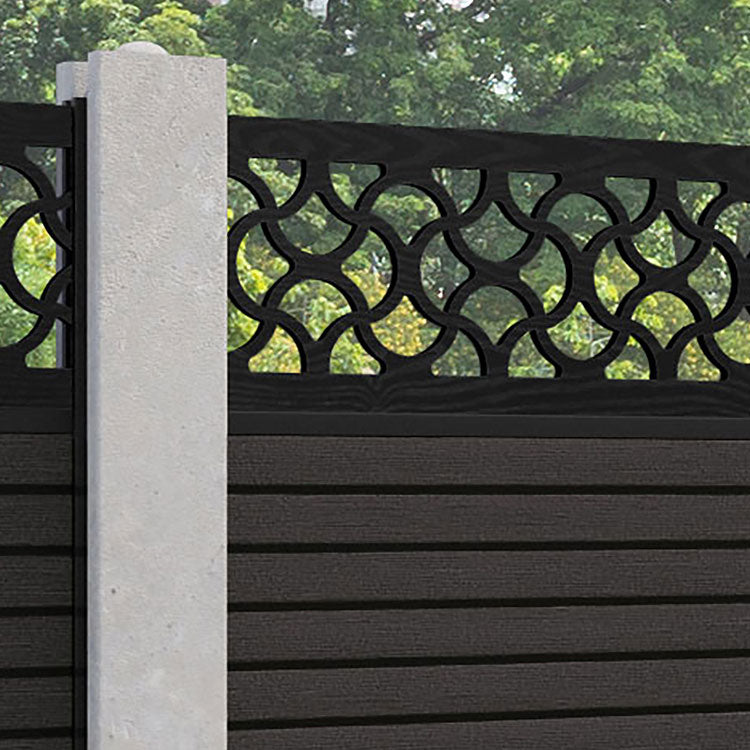 Hudson Vida Fence Panel - Dark Oak - for existing concrete posts