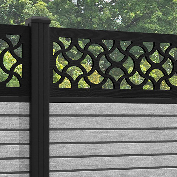 Hudson Vida Fence Panel - Light Grey - with our aluminium posts