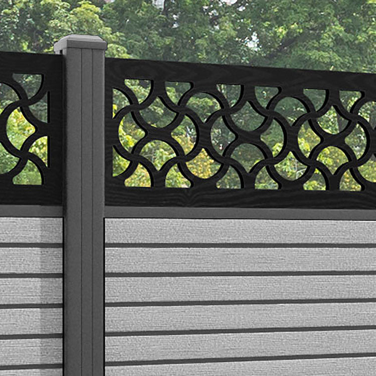 Hudson Vida Fence Panel - Light Grey - with our aluminium posts