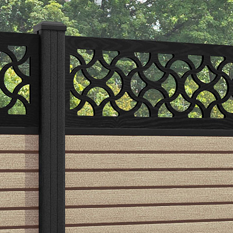 Hudson Vida Fence Panel - Light Oak - with our composite posts