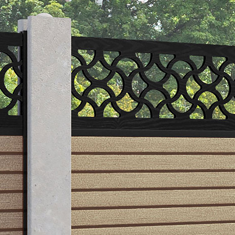 Hudson Vida Fence Panel - Light Oak - for existing concrete posts