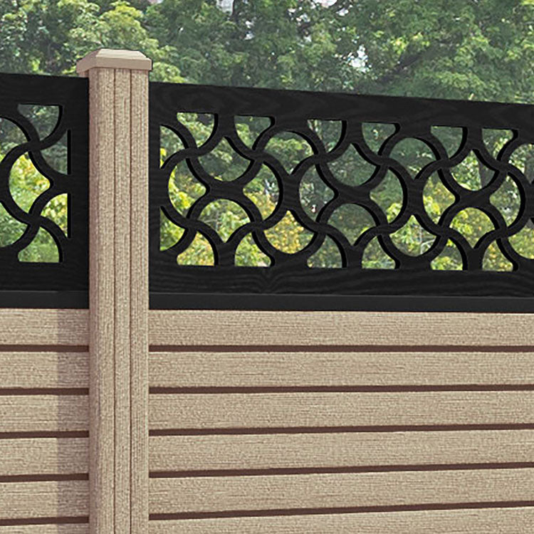 Hudson Vida Fence Panel - Light Oak - with our composite posts