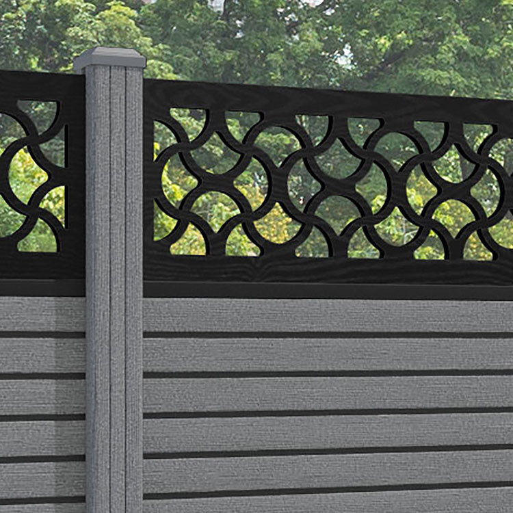 Hudson Vida Fence Panel - Mid Grey - with our composite posts