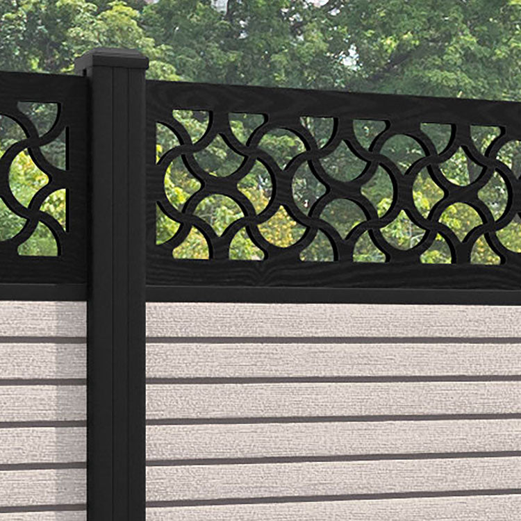 Hudson Vida Fence Panel - Mid Stone - with our aluminium posts