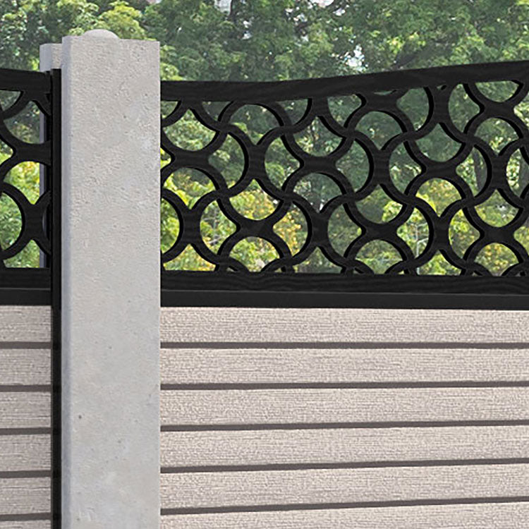 Hudson Vida Curved Top Fence Panel - Mid Stone - for existing concrete posts