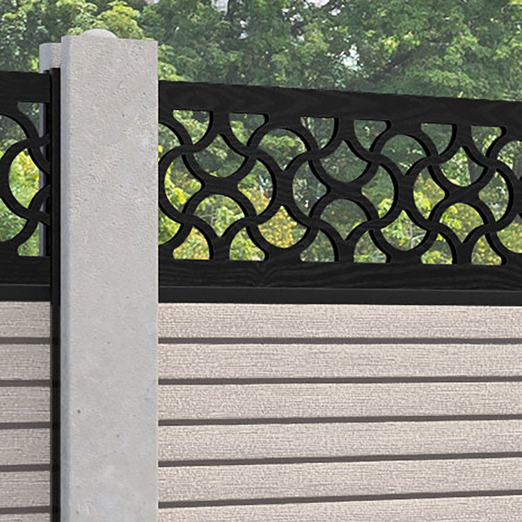 Hudson Vida Fence Panel - Mid Stone - for existing concrete posts