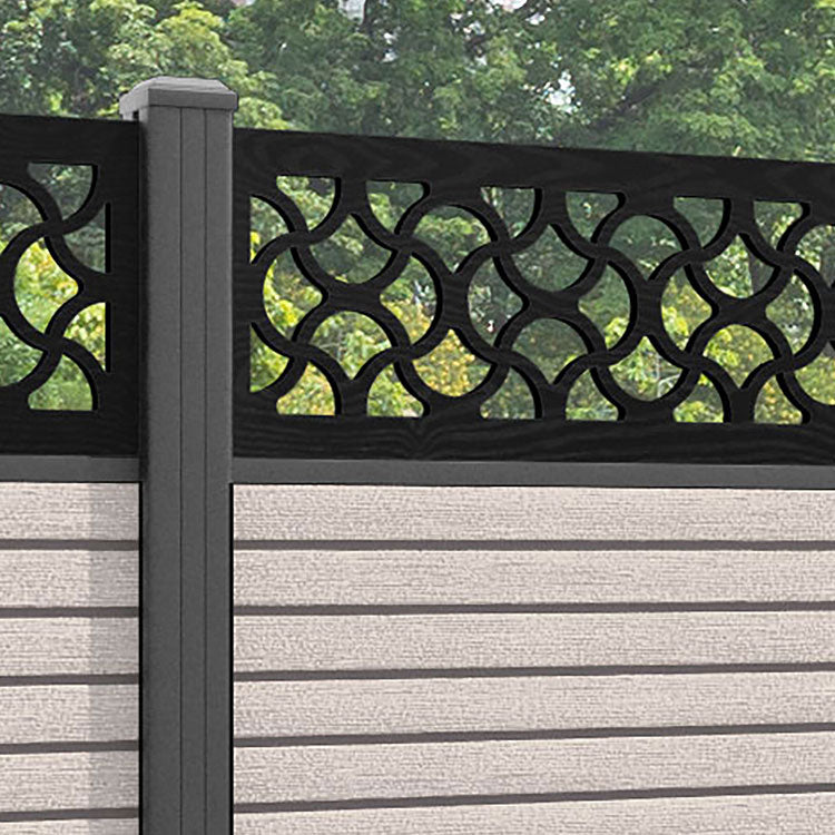 Hudson Vida Fence Panel - Mid Stone - with our aluminium posts