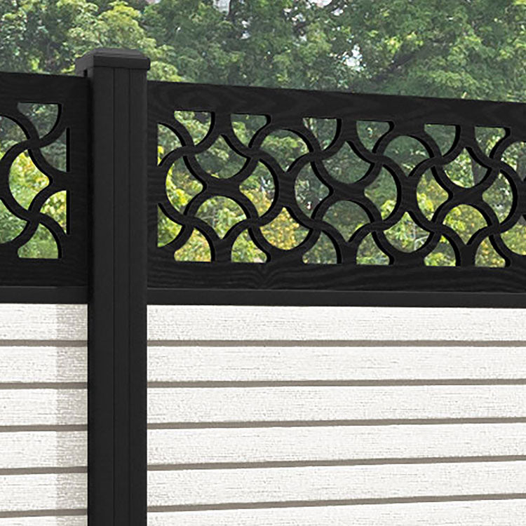 Hudson Vida Fence Panel - Light Stone - with our aluminium posts