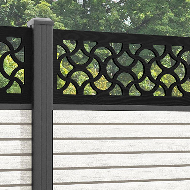 Hudson Vida Fence Panel - Light Stone - with our aluminium posts