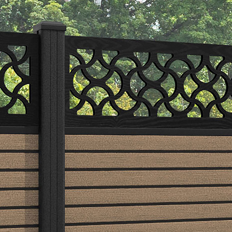 Hudson Vida Fence Panel - Teak - with our composite posts