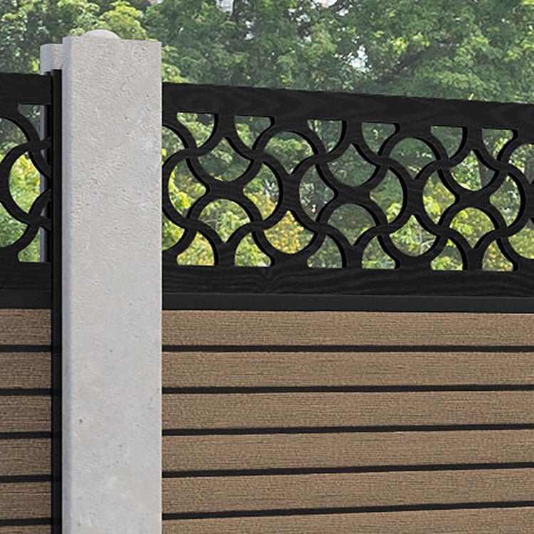 Hudson Vida Fence Panel - Teak - for existing concrete posts