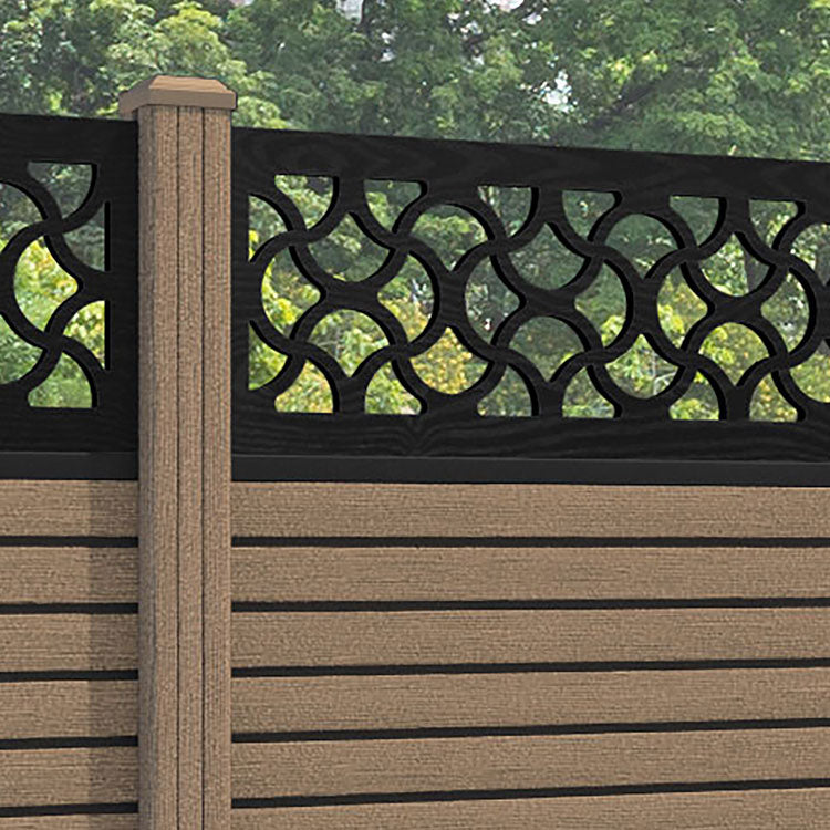 Hudson Vida Fence Panel - Teak - with our composite posts