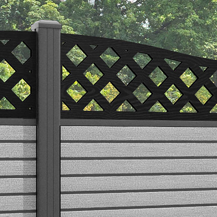 Hudson Low Wave Fence Panel - Light Grey - with our aluminium posts