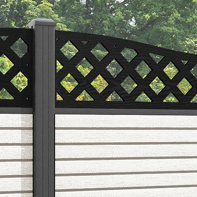 Hudson Low Wave Fence Panel - Light Stone - with our aluminium posts