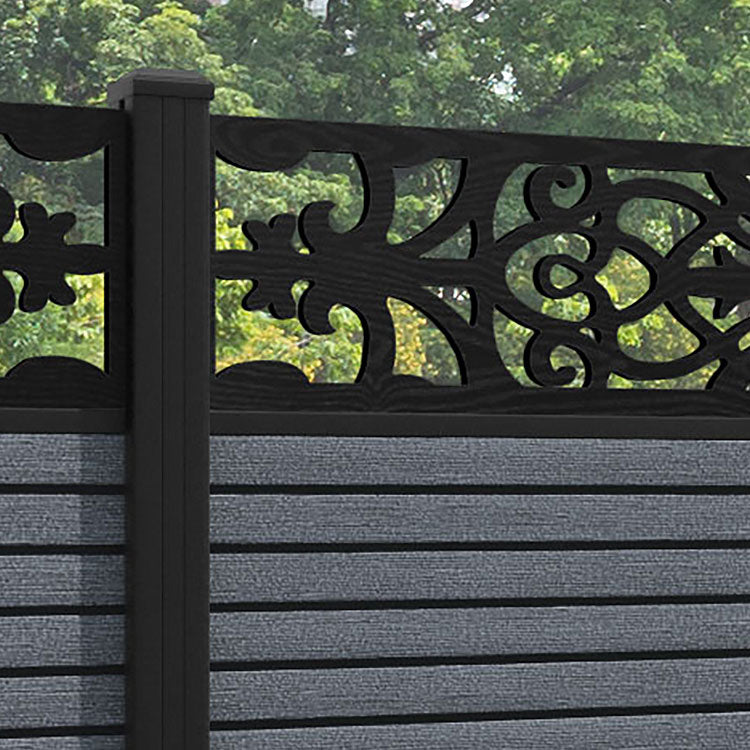 Hudson Windsor Fence Panel - Anthracite - with our aluminium posts